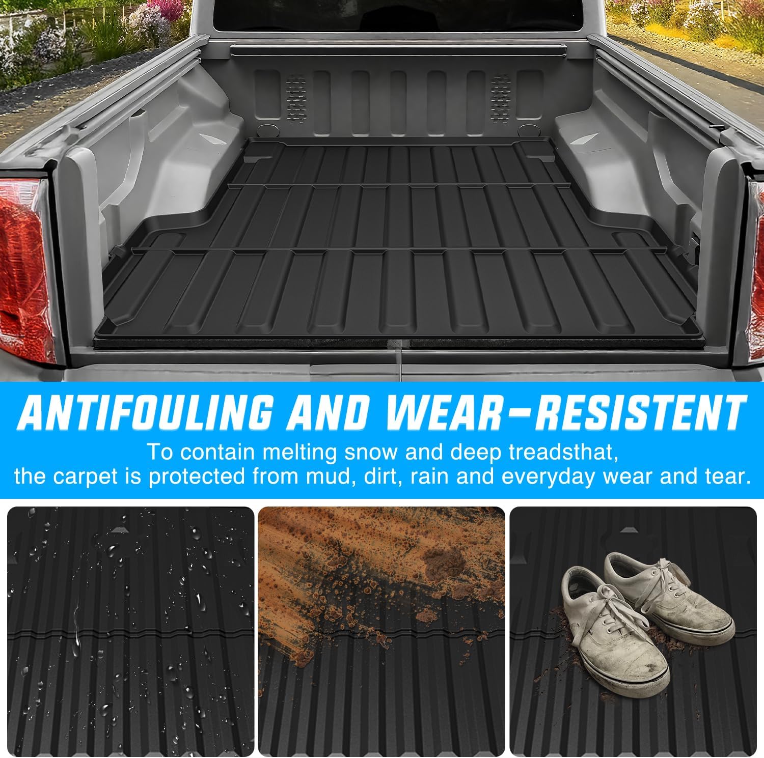 Nilight Truck Bed Mat 5 FT for 20-25 Jeep Gladiator JT, TPE Heavy-Duty Pick-up Bed Liner for Gladiator 2020 2021 2022 2023 2024 2025 Accessories, Anti-Slip Texture, All Weather Protection