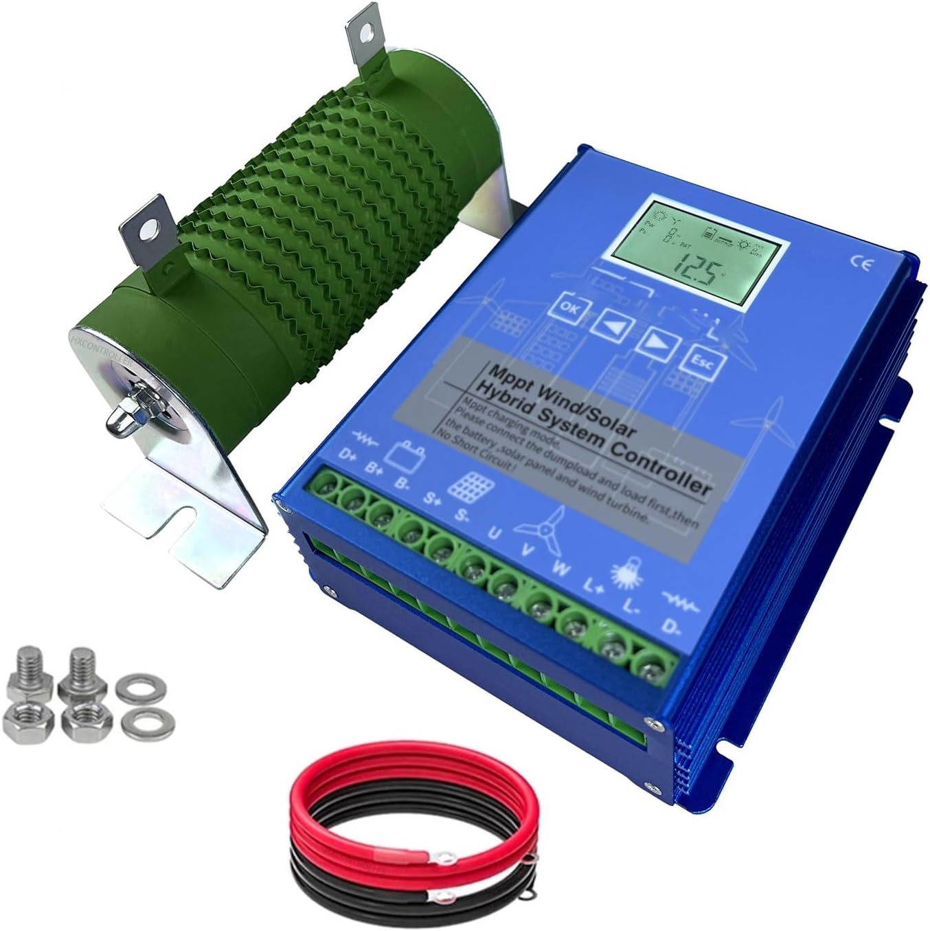 1000W-1500W MPPT Wind Charge Controller, 12V/24V Waterproof Wind Turbine Controller Power Regulator for Wind Generator Wind Turbine System,220V