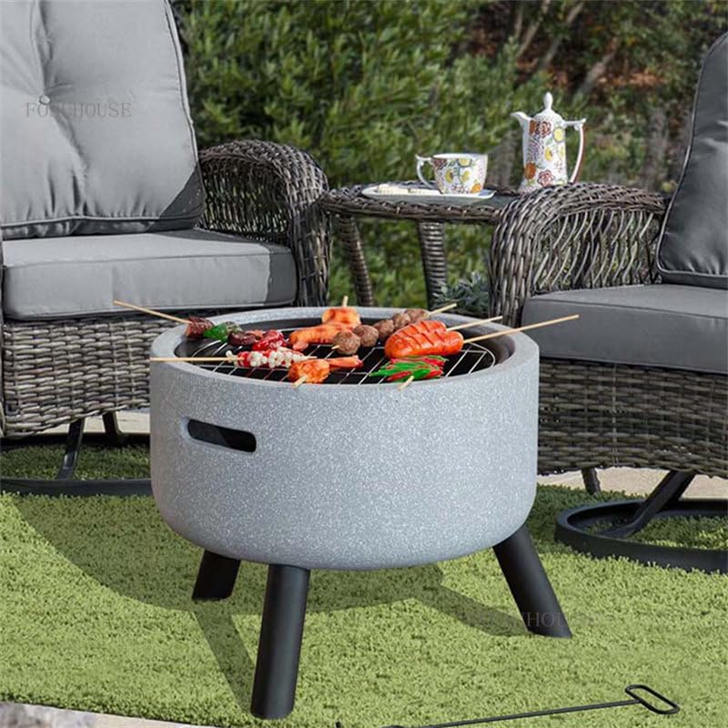 Outdoor Fireplaces Stainless Steel Burning Wood Incinerator Outdoor Camping Burned Stove Hexagonal Table BBQ Grill Folding Portable Fire Pit Fire Pits