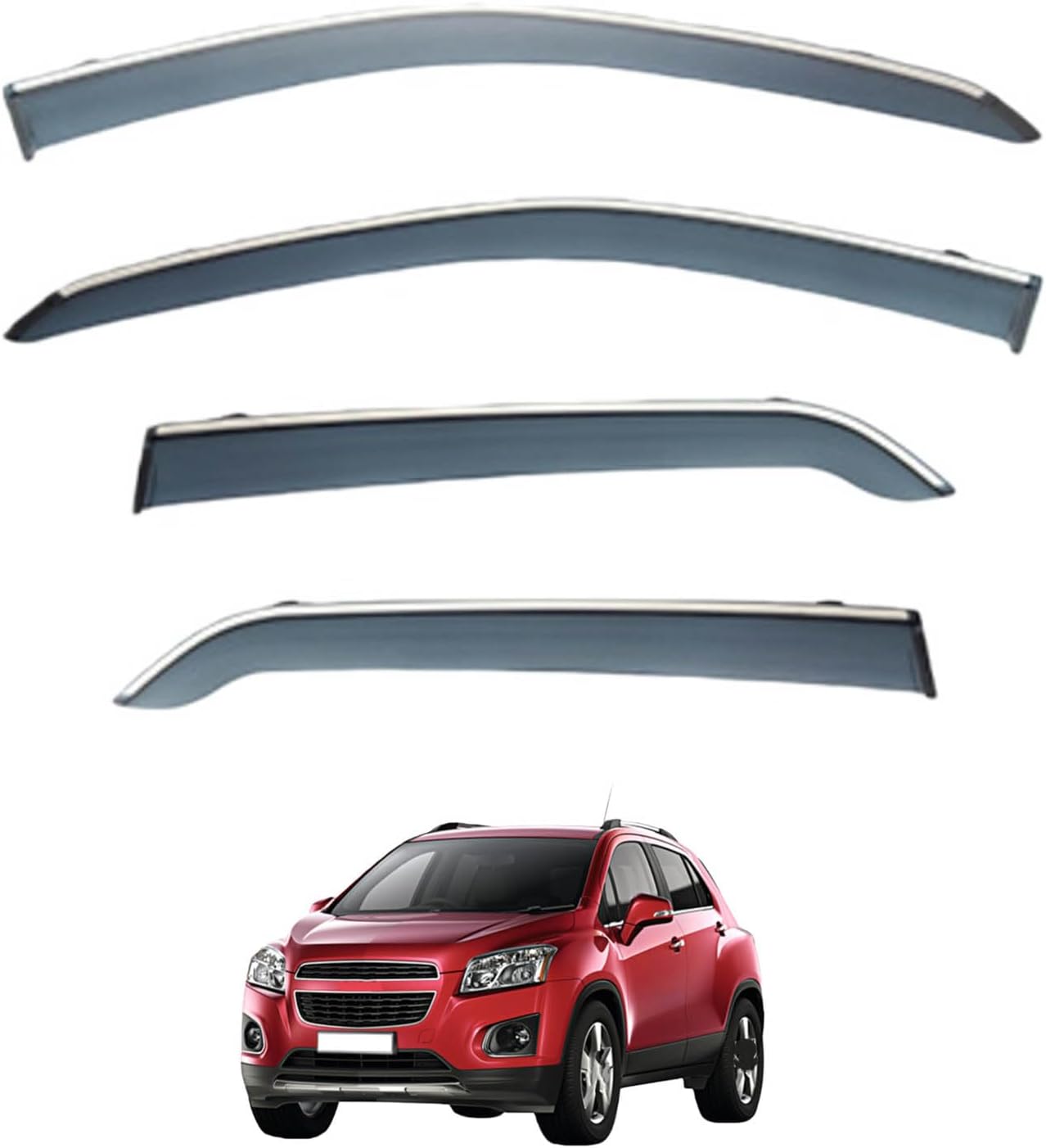 Window Deflectors for Trax MK1-U200 2013-2022, Sun Rain Guard Window Visors Vent Shades with Bright Stripes Car Accessories