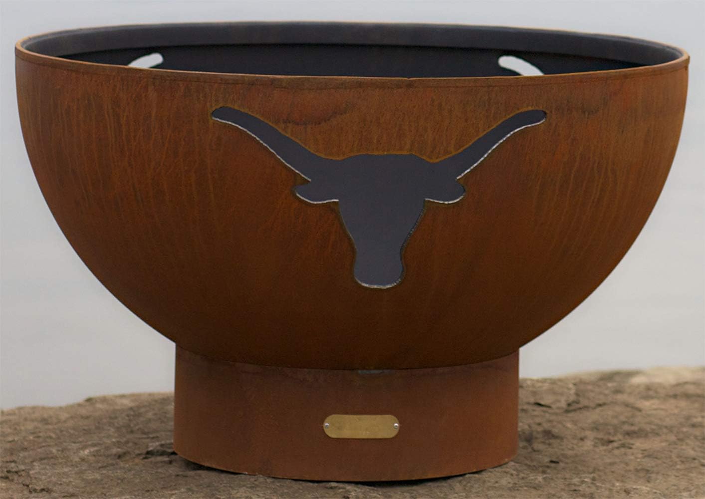 Fire Pit Art Long Horn Wood Burning Fire Pit Bowl Outdoor Patio Furniture Steel Firepit Iron Oxide Finish Portable Campfire