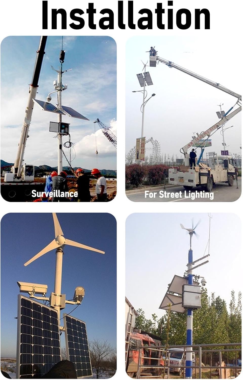 YWBL-WH 400W Wind Turbine Generator Kit 10 Blades with MPPT Charge Controller for Home RV Boat Off Grid Wind Power System (DC24V)