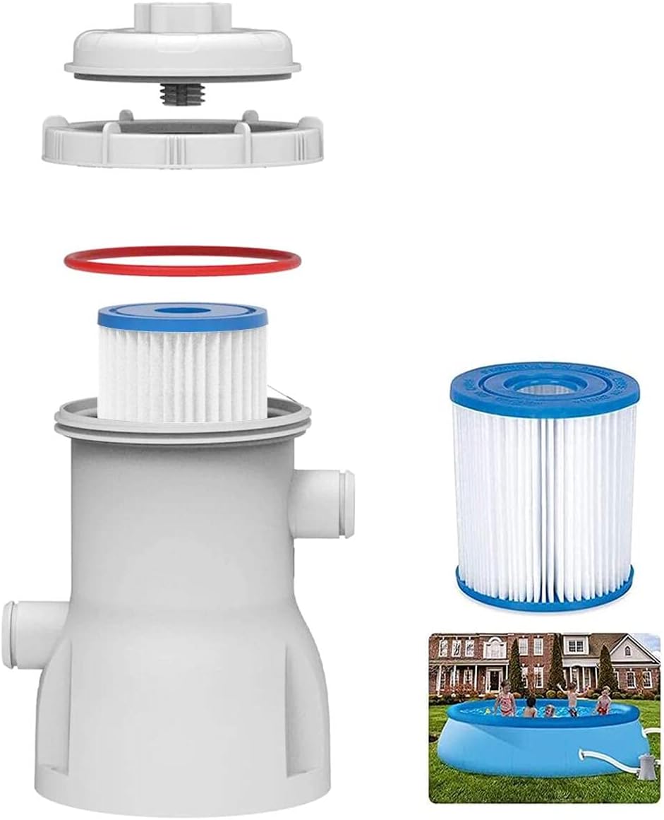 Above Ground Pool Filter Pump - 800GPH Swimming Pool Cartridge Filter Pump for Bestway/Easy Set/Intex,Crystal Clear Filter Pump Pool,with Filter Pump Cartridge,110-120v GFCI