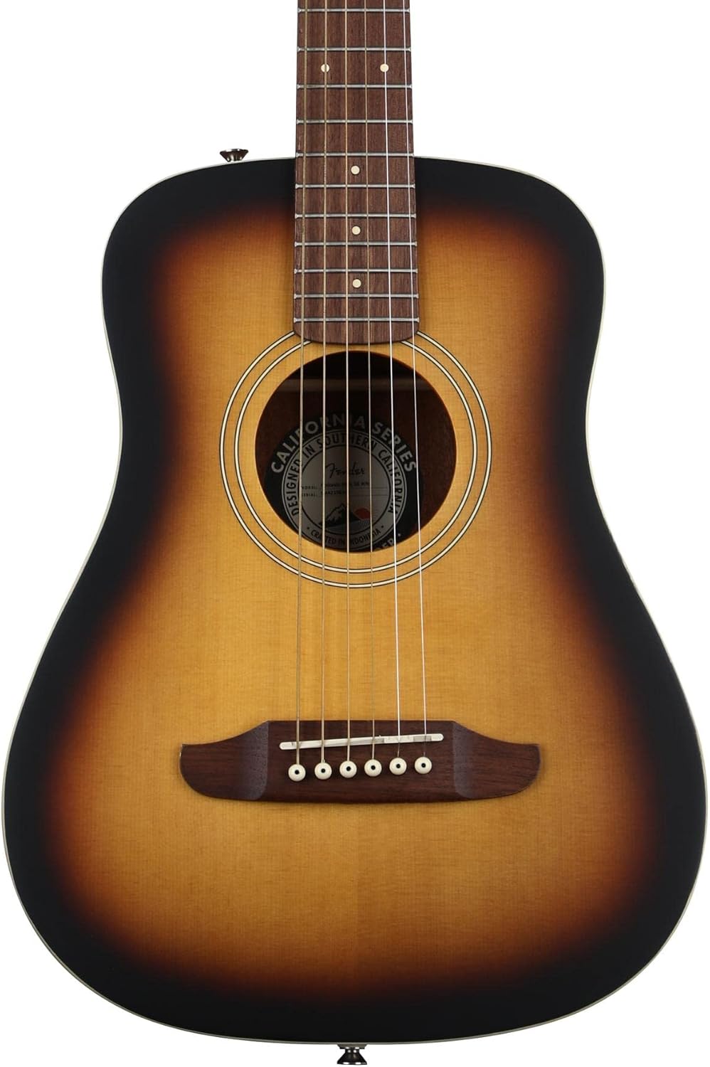 Fender Redondo Mini Acoustic Guitar, with 2-Year Warranty, Sunburst, Maple Fingerboard, with Gig Bag