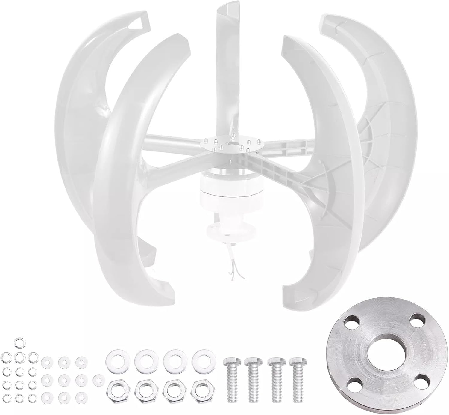 3000W Vertical Axis Wind Turbine Generator 12V/24V 5-Blade Maglev VAWT Red Lantern Design For Landscape & Street Lighting Low-Noise, Nylon Fiber Blades, Electromagnetic Brake(12v)