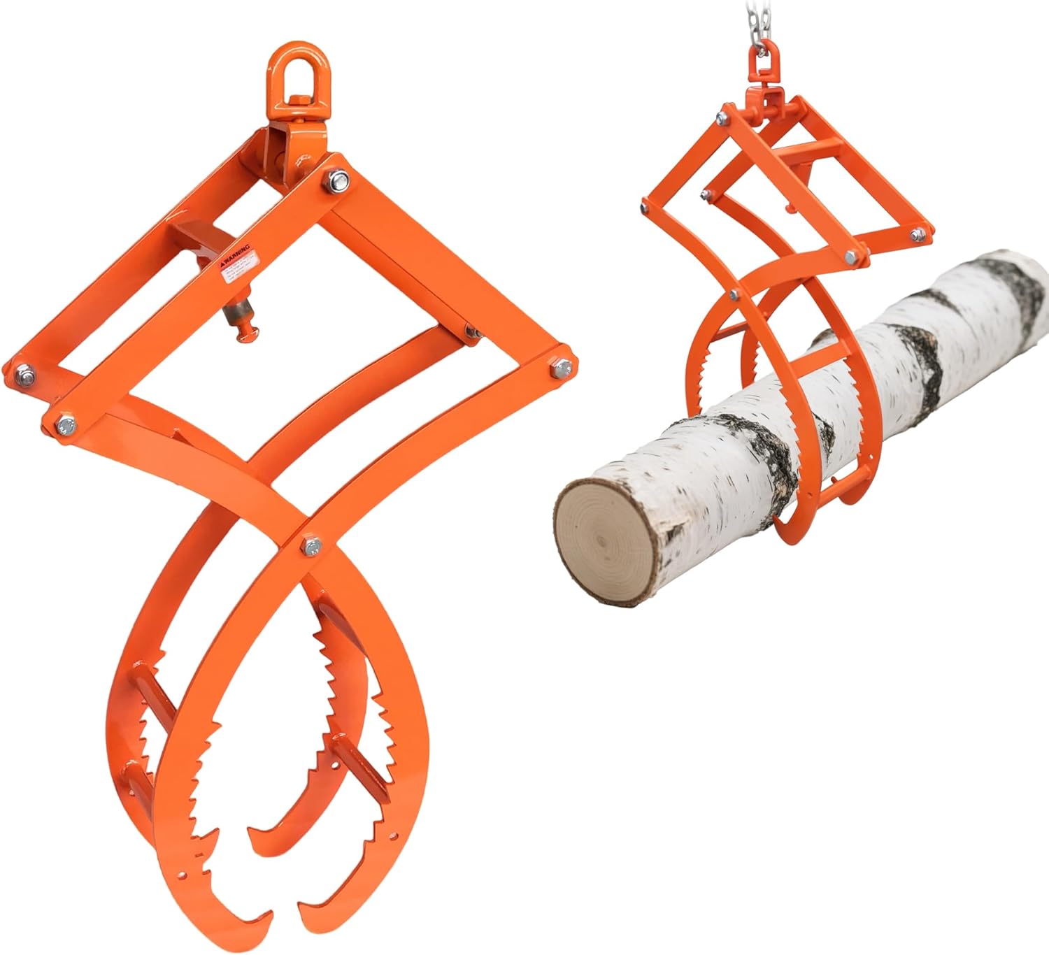 18 inch Automatic Log Lifting Tongs, Upgraded Auto-Grip/Release Heavy-Duty 4 Claw Log & Rock Tongs, Timber Claw Hooks Tools for Dragging & Lifting Logs Used as Tractor, ATVs and Trucks Accessories