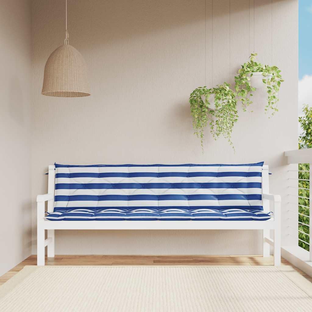 Garden Bench Cushions 2pcs Blue&White Stripe 78.7