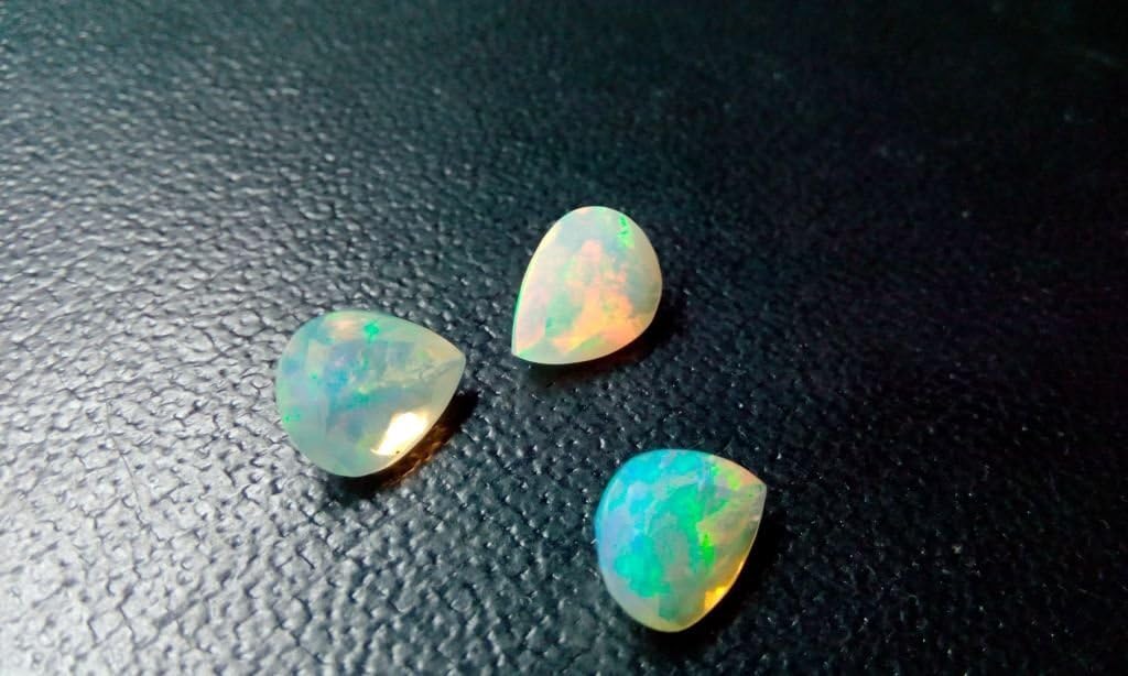 natural ethiopian opal 12x16mm faceted pear 5pcs lot
