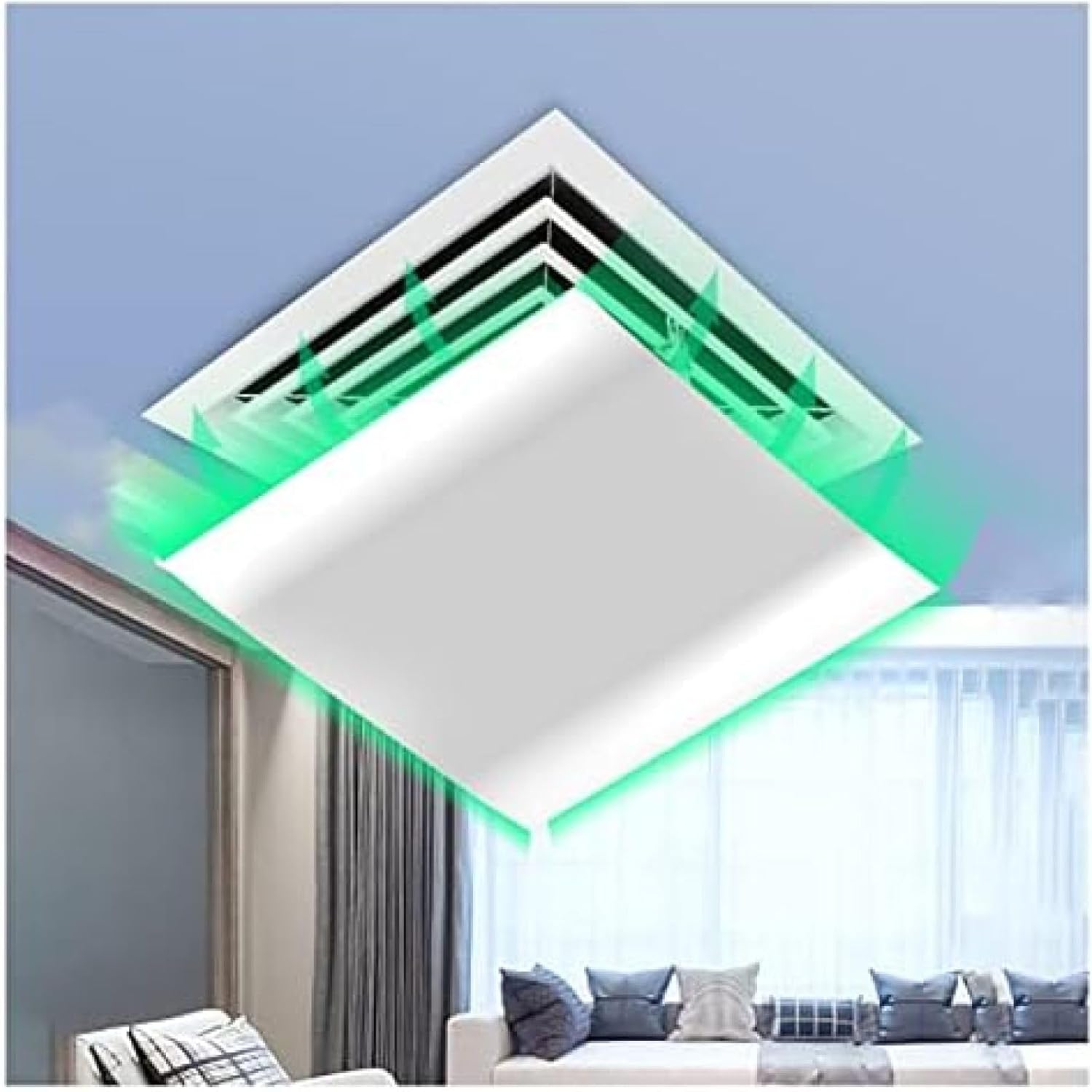 Air Conditioner Vent Deflector, Adjustable Square Angle Cover for Ceiling AC Vents, Easy to Install, Ideal for Commercial Office Use