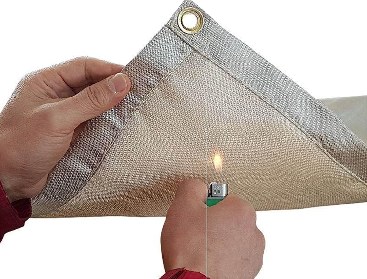 Tarp, Fire Pit Mat, Fireproof Mat Heat Resistant Protector Mat for Decking BBQ Grill Garden Ground Patio Lawn Beach Camping Fire Pit Accessories (Color : Beige, Size : 2x2m)