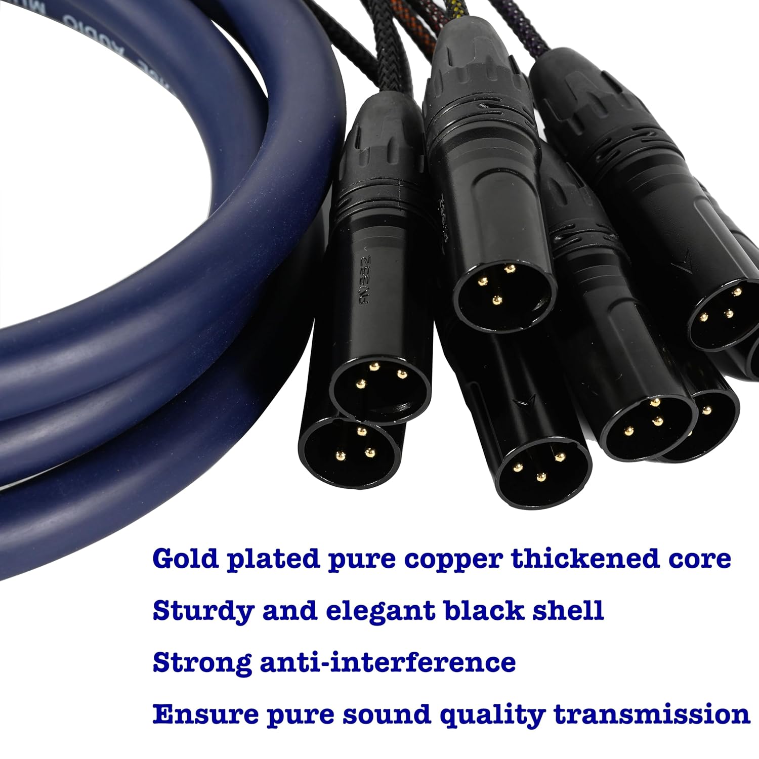9.84ft/3m DB25 Male to XLR Male Snake, 8 Channel 3 Pin XLR Snake Cable with db25 Connector for Microphones, Mixing Consoles, Amplifiers, and Speakers