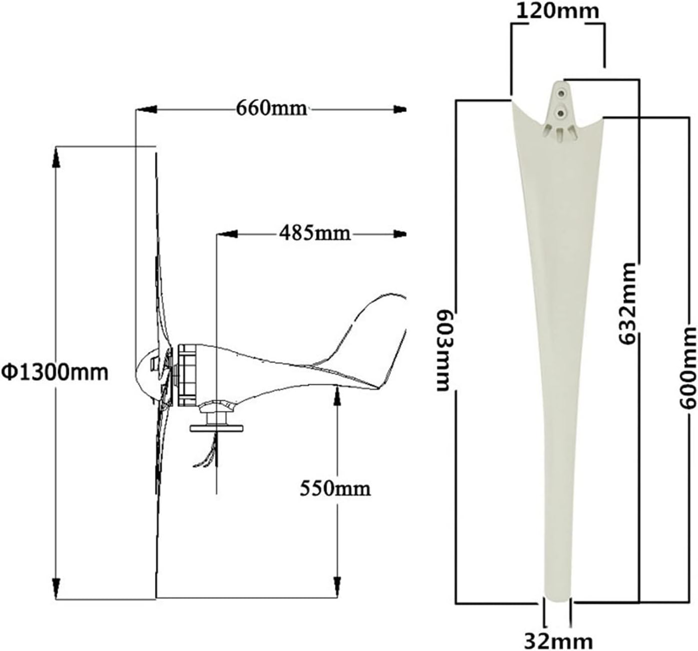 Wind Turbine, 9000W Horizontal Wind Generator 12/24/48V 6 Blades Wind Turbines Generator Windmill Energy Turbines Charge for Home Or Camping(48V)