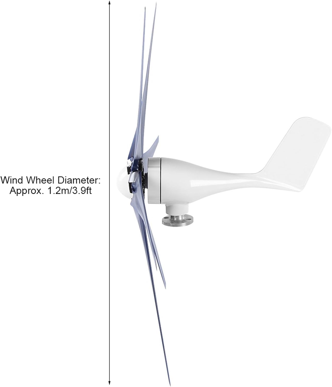 800W Wind Generator Kit 6 Blade Industrial Machinery Machine Professional Wind Turbines Small Windmill Generator (white 24V)