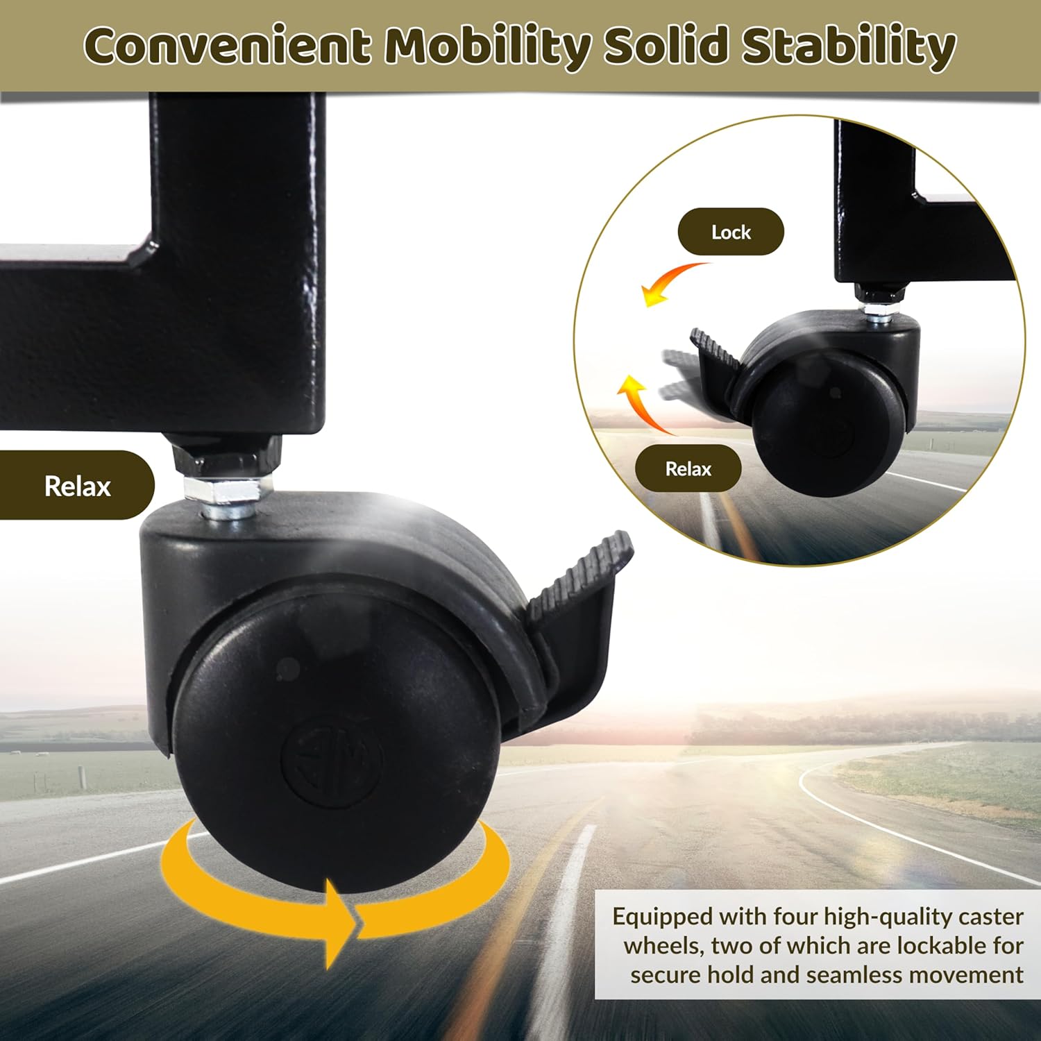 FEBTECH - 29.5 inch Portable Firepit Trolley Stand Compatible with Solo Stove Yukon and other 27 Inch Firepit - Fire Pit Stand with Support Arm for Effortless Fire-pit Mobility - Solo Stove Accessories