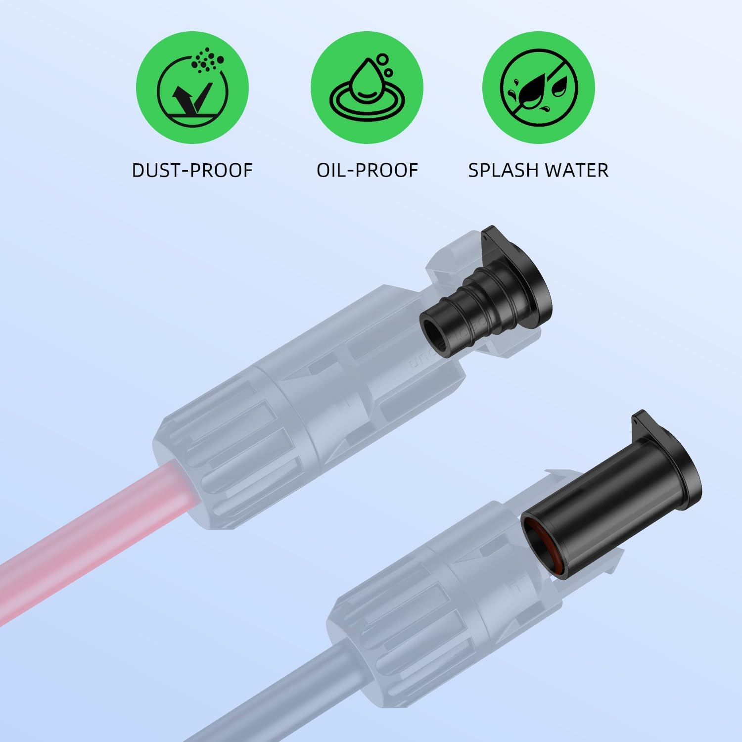 Bateria Power 200 Pairs Solar Connector Caps, IP68 Weather Resistant Dust Male and Female Cap for Solar Panel Connectors