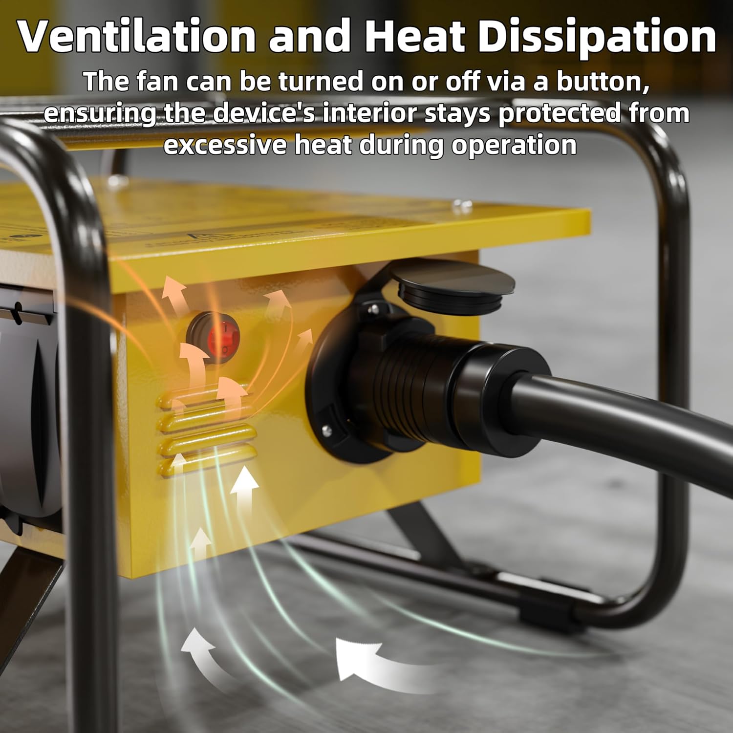 Joinfworld Power Distribution Box,50A 125V/250V NEMA SS2-50 CS6375 Inlet, 30A Circuit Breaker, Individually Controllable Sockets, Heavy - Duty Waterproof Enclosure with Cooling Fan