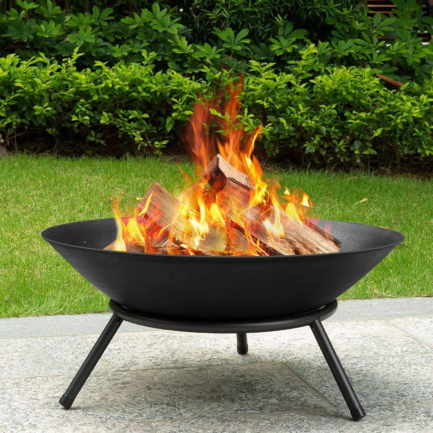 Outdoor Firepit Garden BBQ Grill 3 in 1 Garden Fire Pit Basket Patio Heater Log Burner Brazier Grill Round Stove Patio Heater Bowl