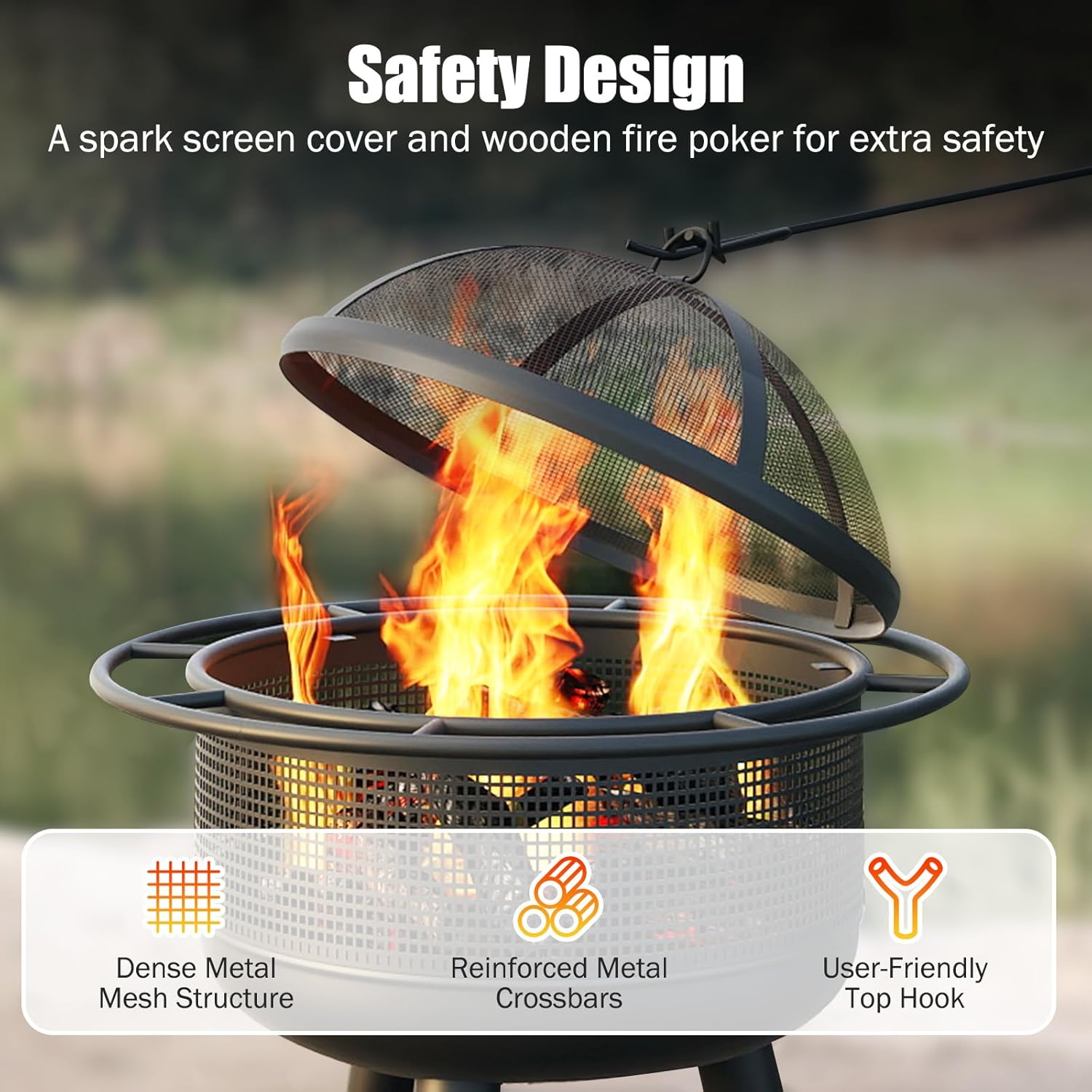 Happygrill Fire Pit Outdoor, 24