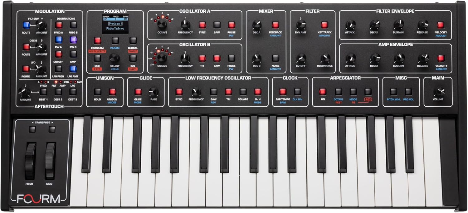 Sequential Fourm Compact Polyphonic Analog Synthesizer