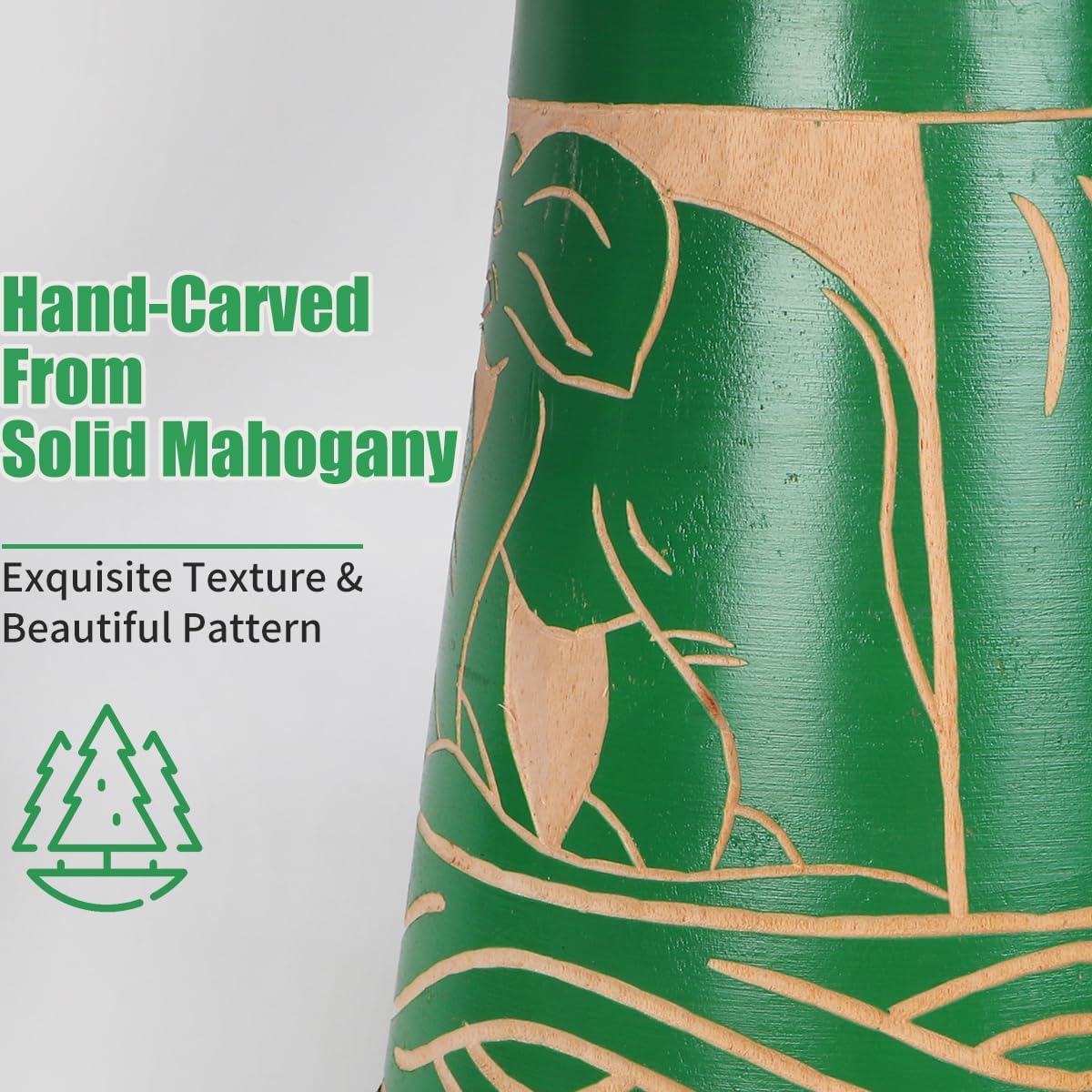 lotmusic African Djembe Drum, Standard 10'' Hand-Carved Mahogany Congo Drums, Professional Bongo Drum With Goatskin Drumhead for Adults