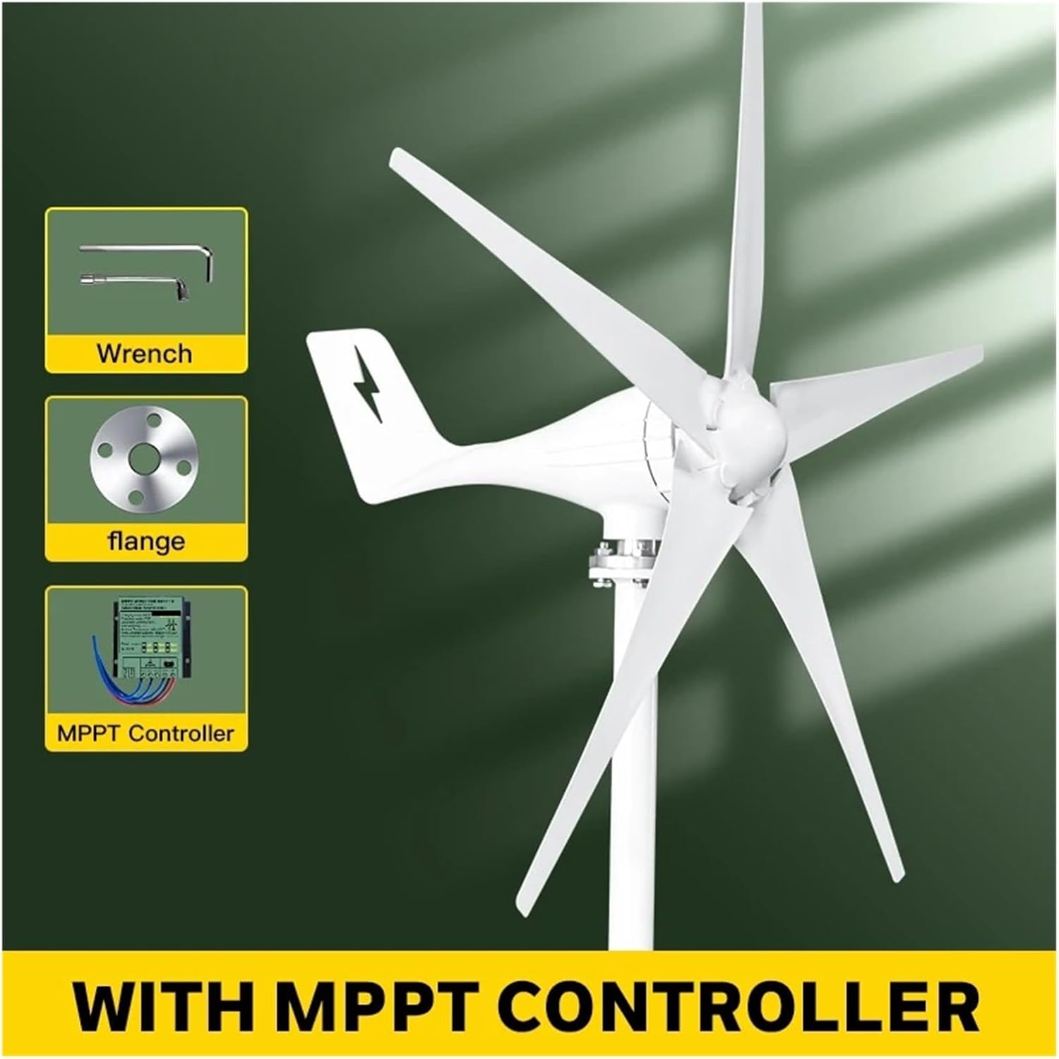 3000W Wind Turbine Generator Kit, Horizontal Wind Turbine Generator 12V 24V 48V Powerful Dynamo With MPPT Off Grid System Homeuse Windmill for Home, Farm, RVs, Boats(With MPPT Controller,12V)
