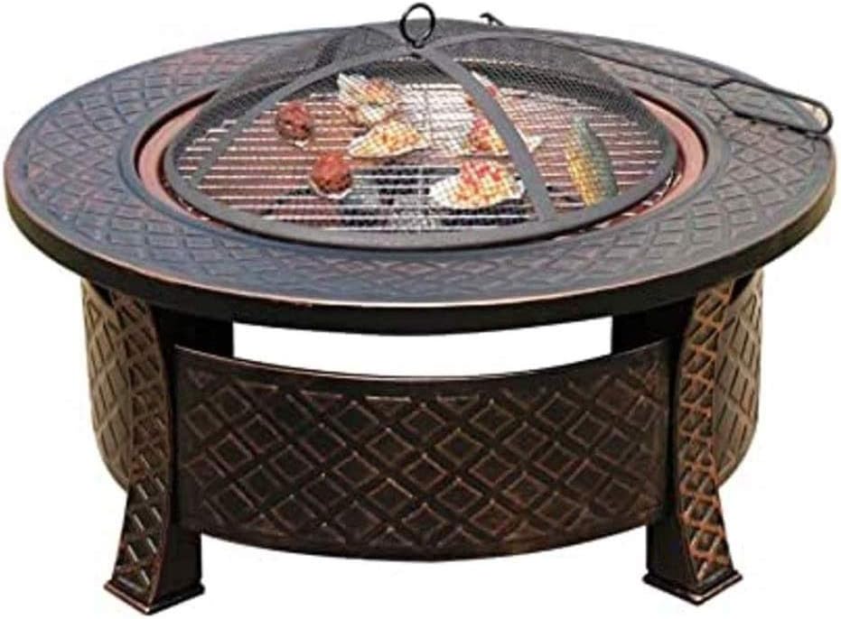 Outdoor Fire Pits,Housewares Cast Iron Fire Pit Outdoor Garden Patio Heater Camping Bowl for Wood 56cm Diameter Garden Fire Pit Basket Patio Heater
