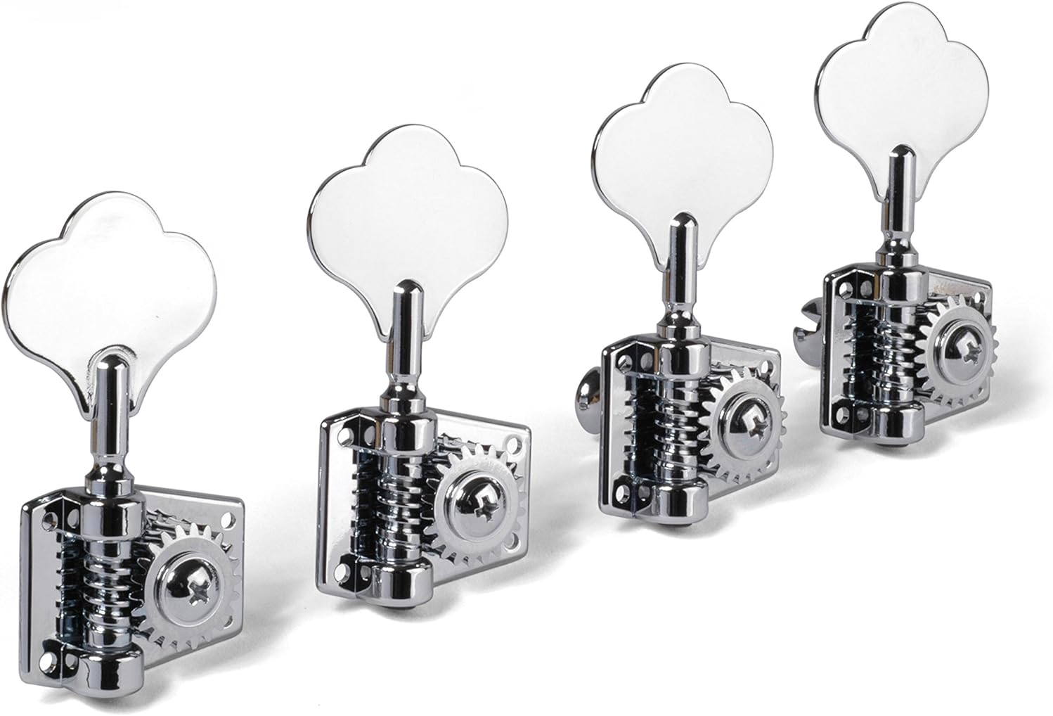 Golden Age Adjustable Tension Bass Tuners, 4-in-line Set, Chrome