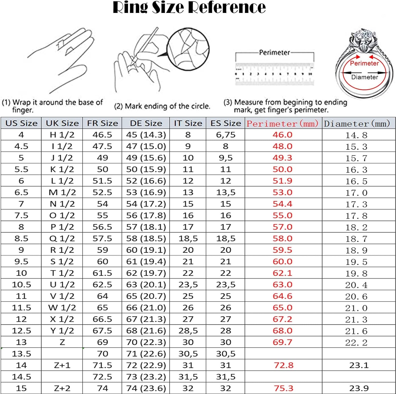 Wycian Halo Ring Men Diamond Promise Ring White Gold and PT950 with 0.03CT Diamond Size Solid Not Plated Fashion for Ladies Christmas Jewelry