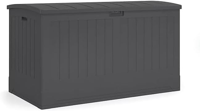 200 Gallon Outdoor Storage Deck Box, Weather-Resistant, Extra Large Deck Box, Modern Desigh making it a great addition to your patio or garden./Gray. (Gray, 2 Pack)