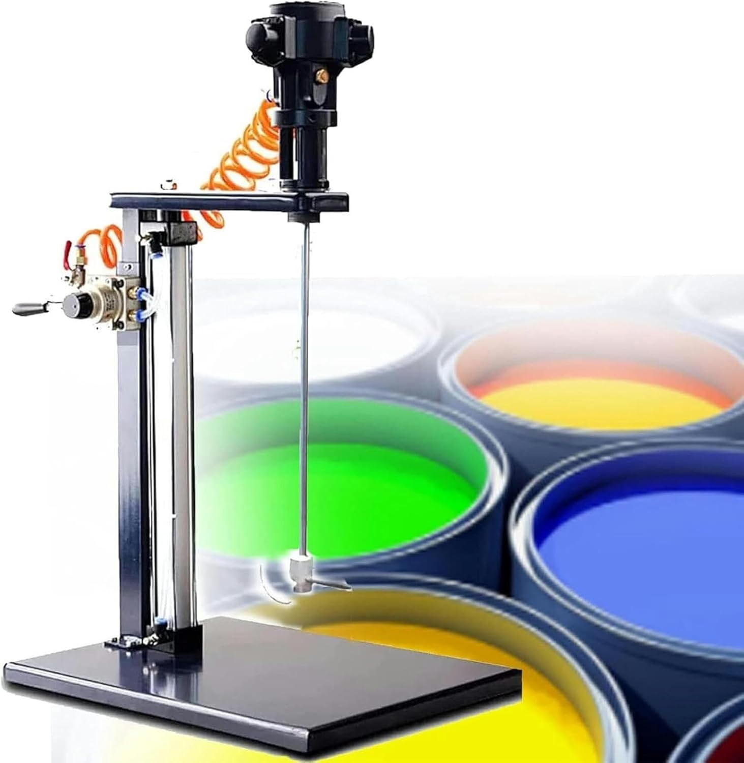 Pneumatic Paint Mixer Automatic Pneumatic Paint Mixer Machine, 5 Gallon 20l Air Agitator Blender Stirrer,Lifting Platform Paint Coating Mixer