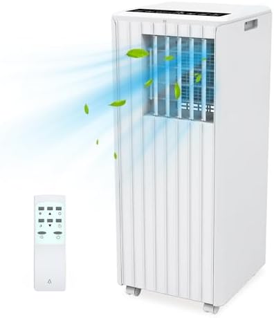 Portable Air Conditioner 8000 BTU– Compact 3-In-1 AC Unit With Cooling, Dehumidifier & Fan, Energy-Efficient Portable Air Conditioner With Remote & 24H Timer for Rooms Up to 350 Sq Ft (White)