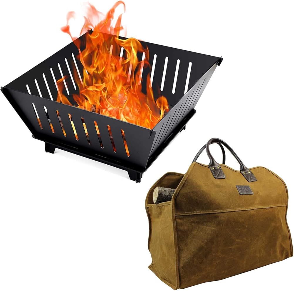 Fire Pit and Heavy Duty Wax Canvas