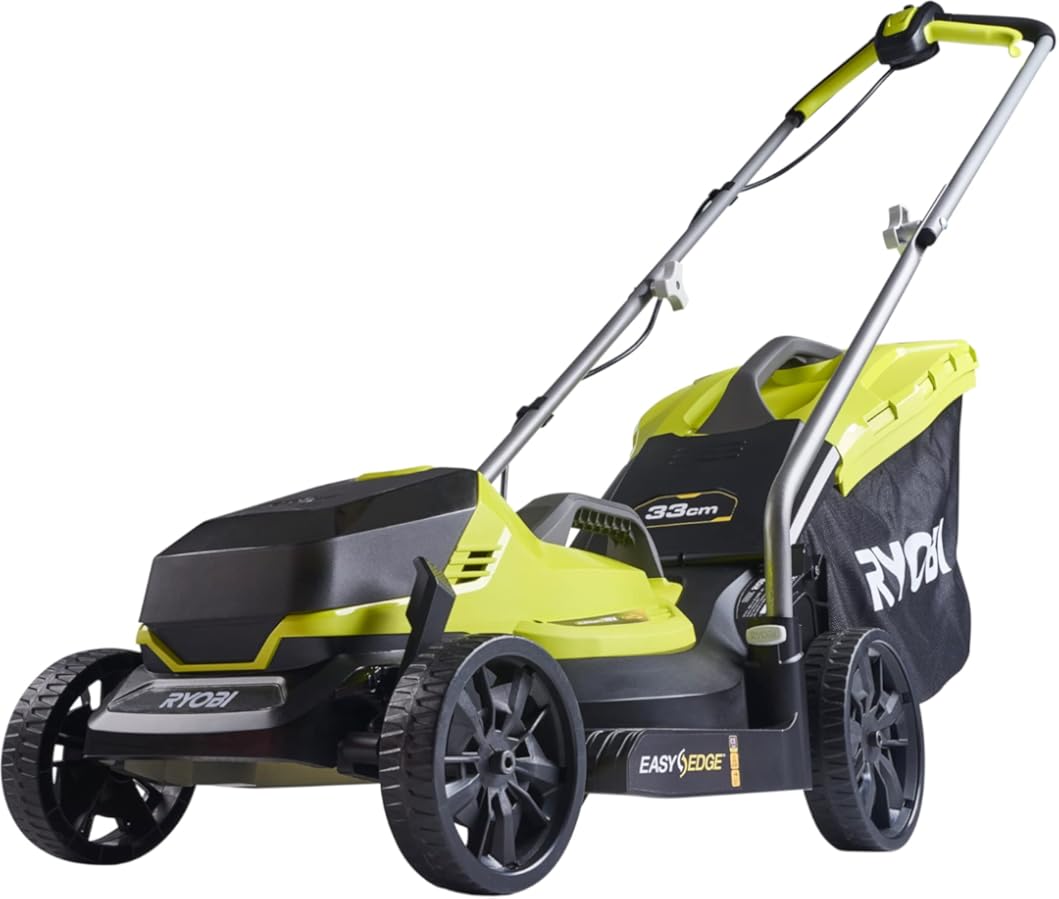 RYOBI 18V ONE+ OLM1833B Cordless Lawnmower - 33cm Cutting Width, Without Battery & Charger, Compact for Small Lawns