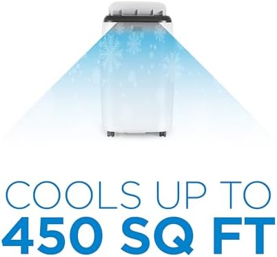 BLACK+DECKER Portable Air Conditioner, 10,000 BTU for Rooms Up To 450 Sq. Ft., Portable AC with Full Function Remote Control & Window Kit, BPT06WTB, White