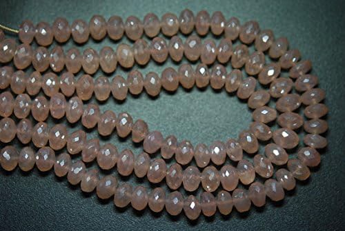 13 inch Natural Beads Strand of 8-9mm Faceted rondelle Pink Chalcedony Gemstone Beads for DIY Jewelry - Necklace, Bracelet, Earring, Ring.
