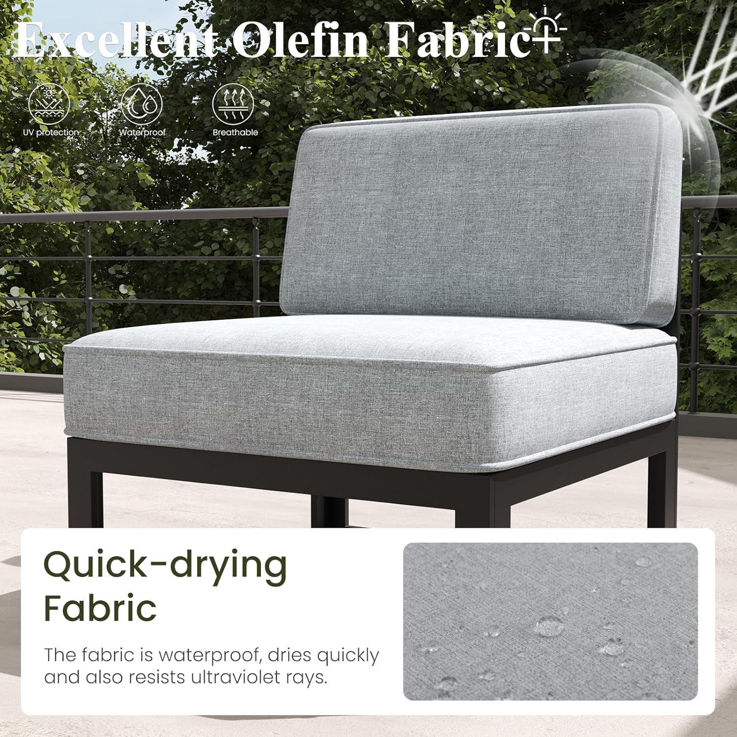 LayinSun Large Aluminum Patio Furniture Set with Fire Pit Table, 11 Pieces Modern Outdoor Conversation Set Sectional Metal Sofa Set with Olefin Cushion