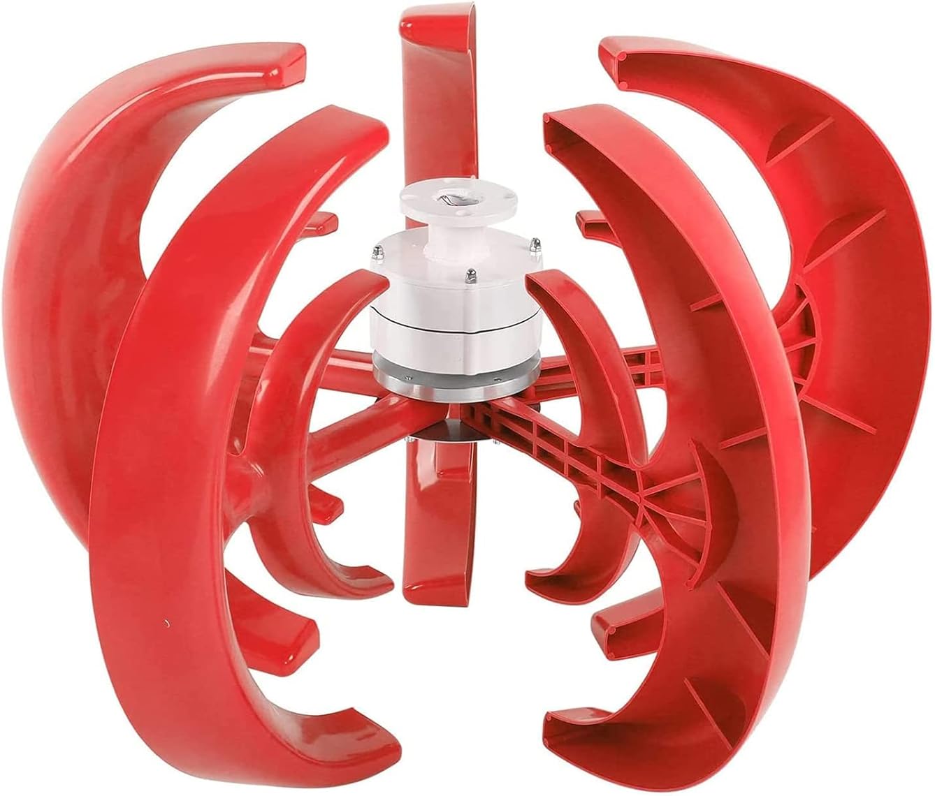 8000W Lantern Wind Turbine Generator Vertical Axis + Controller 12V -220V Wind Turbines Horizontal Home Powers Windmill Energy Systems Charging, Red