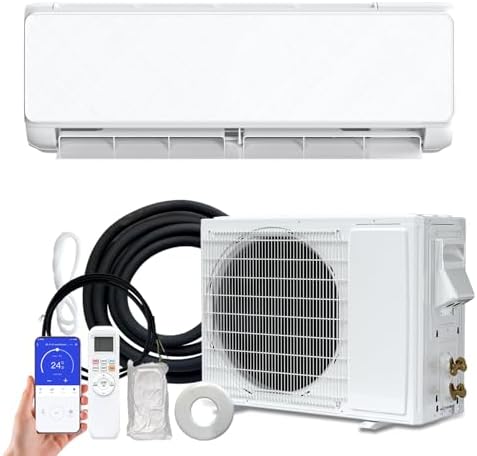 12000 BTU Mini Split Ac Heating System, 22 SEER2 Ductless Inverter Mini Split Ac Unit with Heat Pump & Installation Kit, Cools up to 750 Sq.Ft, WIFI and Remote Control, 115V