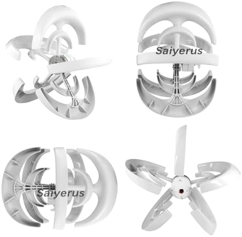 Wind Turbine Home Use Horizontal Generator Kits Blades with Controller12000W Vertical Wind Turbine Generator Kit - 12V/24V/48V Electricity Set with 5 Blades for Home, Boat, Marine, and Stree