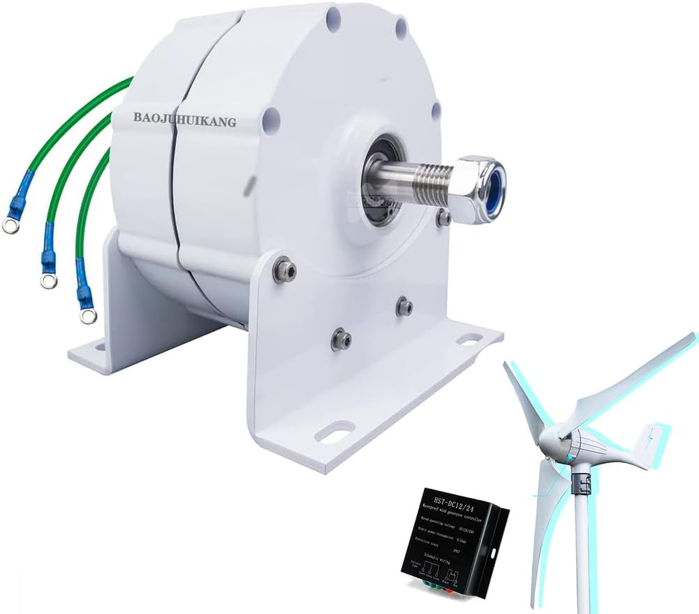 48v, 14000W AC Wind Turbine Generator+Controller,Windmill Wind Turbine Generator Kit for Boats Terraces Cabins Or Home(White 12V 24V)