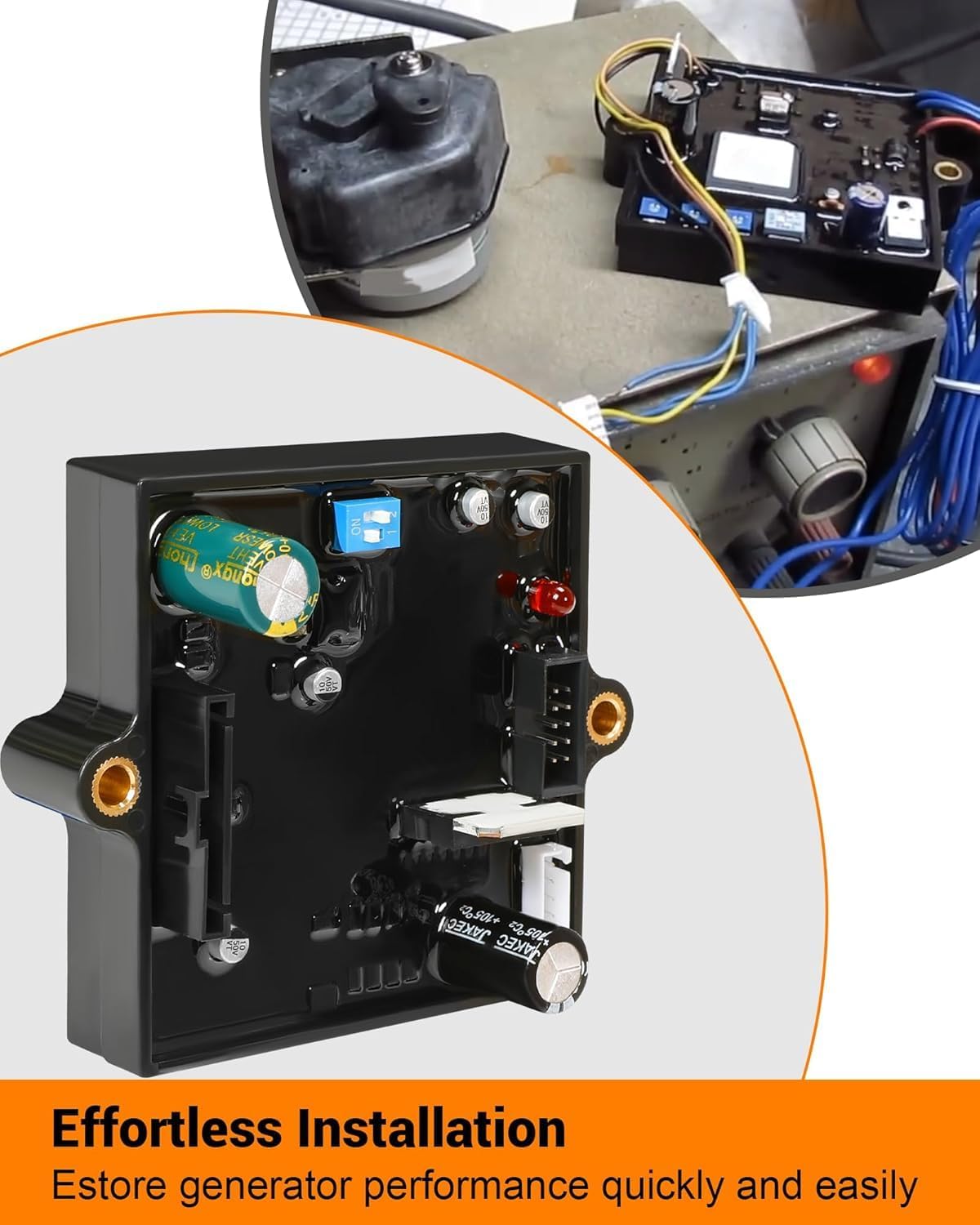 Upgraded 0D4409 Portable Controller PCB with Idle Control Fit for Generac Generator, for Stepper Motor Control - Power System Replacement Part 0D44090SRV