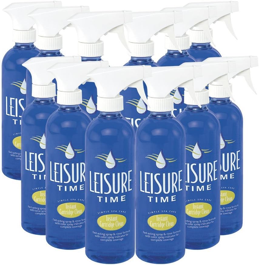 LEISURE TIME S-12 Instant Cartridge Cleaner for Spas and Hot Tubs, 1-Pint, 12-Pack , Blue