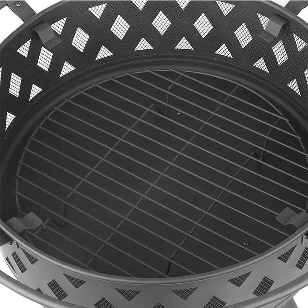 Fire Pits Outdoor Wood Burning Fire Pit Bonfire Wood Burning Patio & d Firepit for Outside with Spark Screen, Fireplace Poker, and Round Cover with Cover BBQ Cooking for Outside Camping