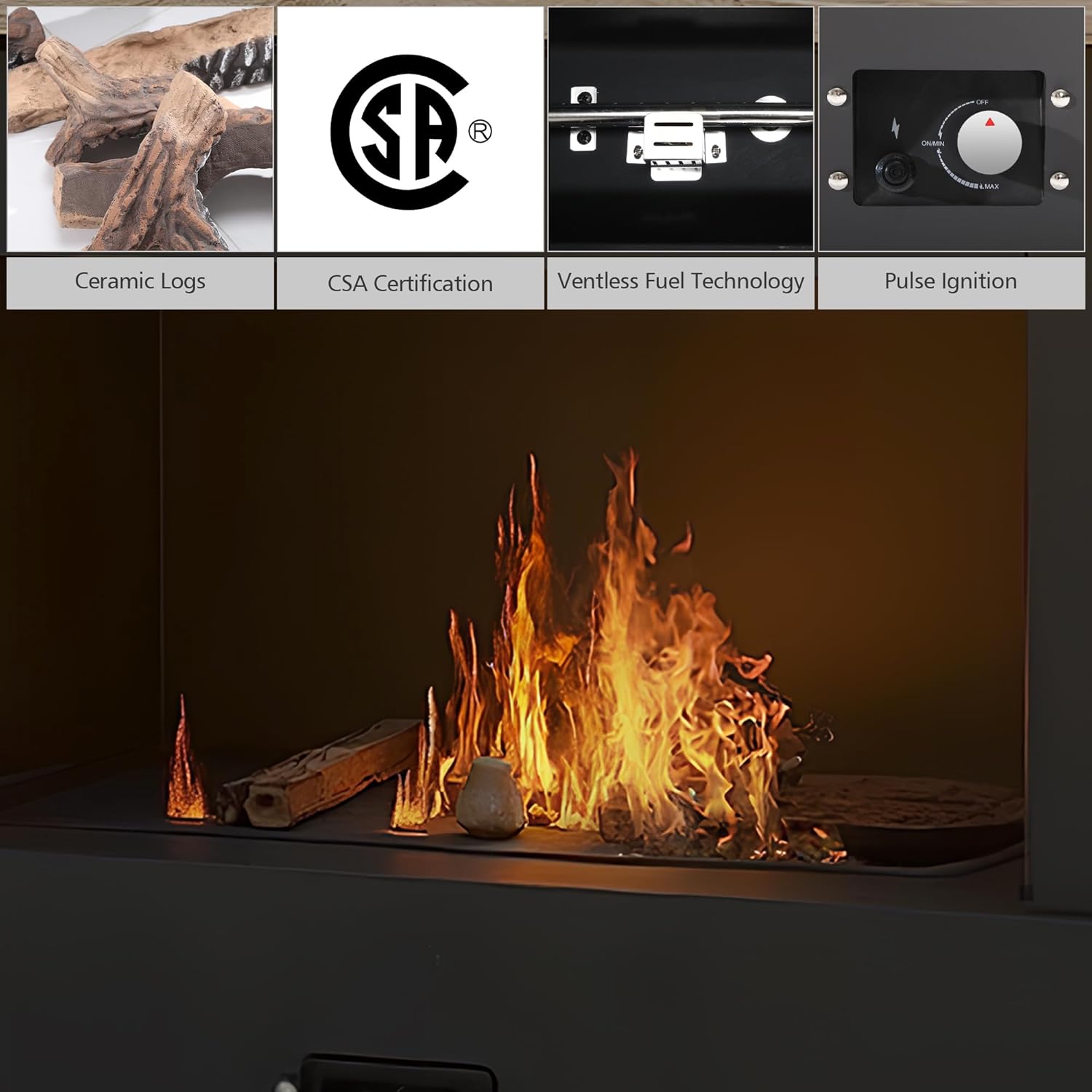 ‌Yokayoay Outdoor Propane Fireplace, 35