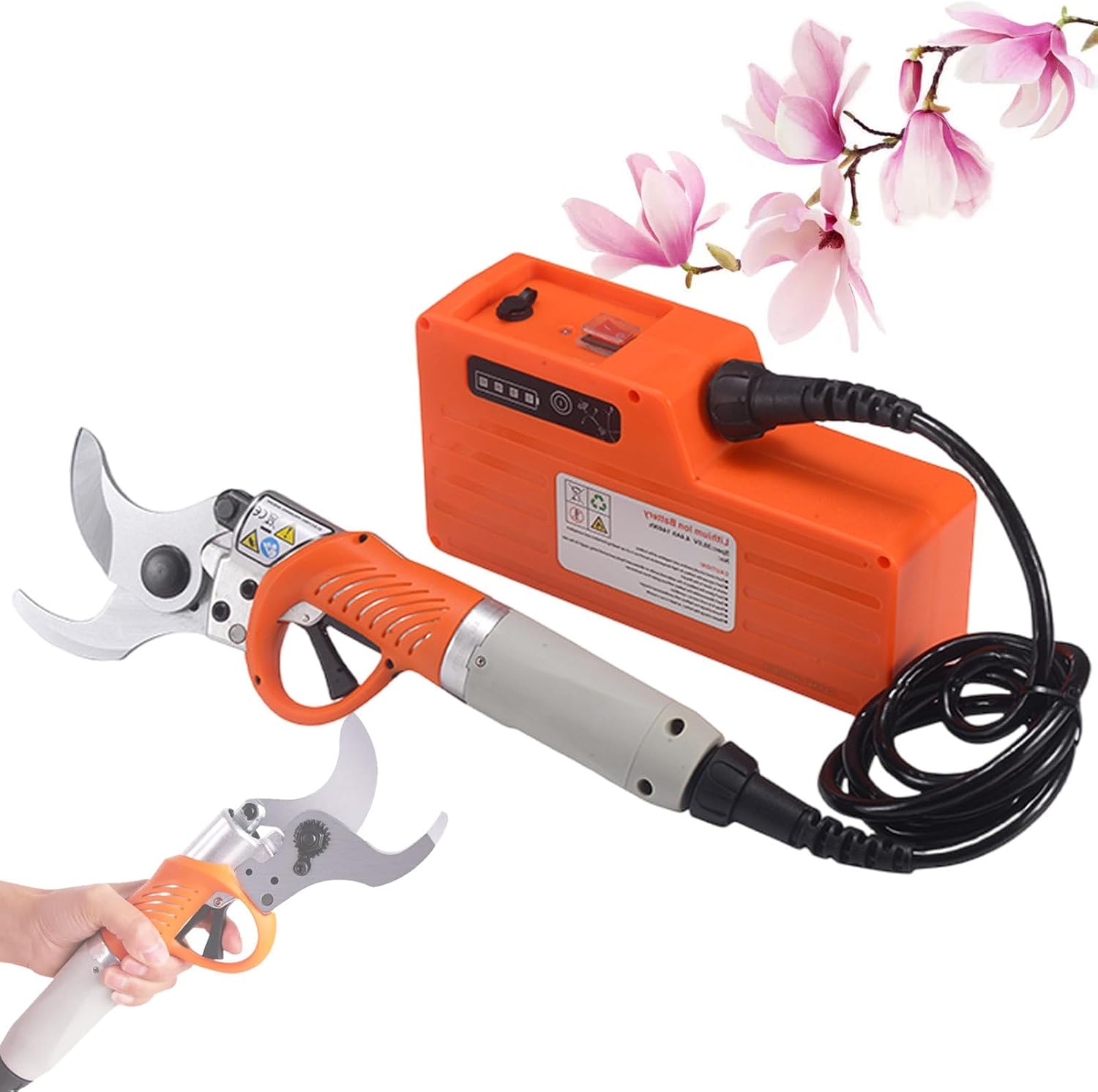 Fruit Tree Orchard Gardening Shears,Rechargeable Electric Thick Branch Pruning Tool,for Clipping Flowers, Shrubs and Thicker Branches