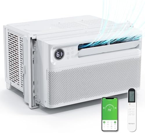 Bonnlo 10000 BTU Wifi Enabled Window Air Conditioner with Inverter, AC Unit for Window with APP & Voice Control, Timer Function & Pre-Installed Side Panels for Easy Operation & Installation, 115V/60Hz