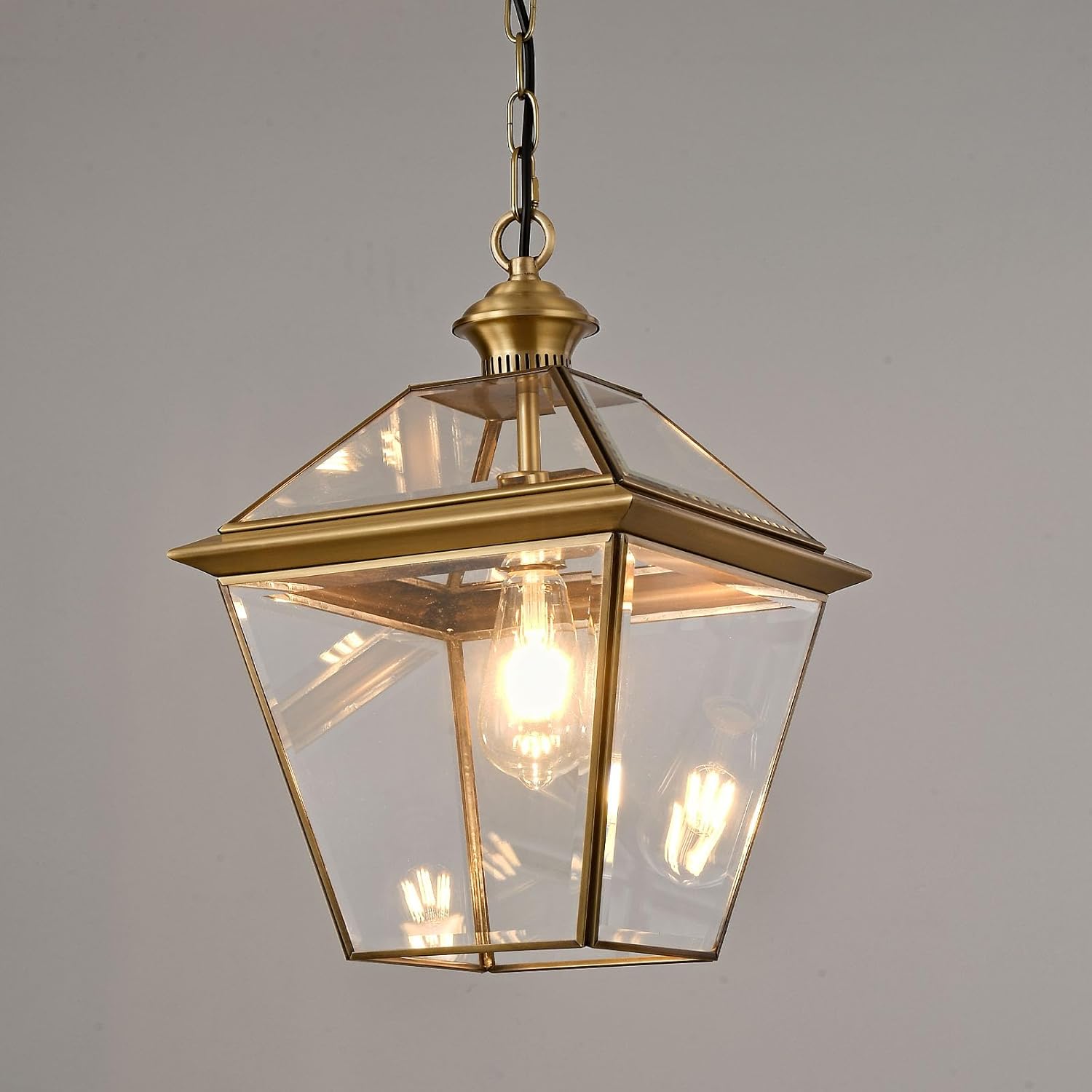 Milaii Copper Brass Outdoor Pendant Light, 16.5