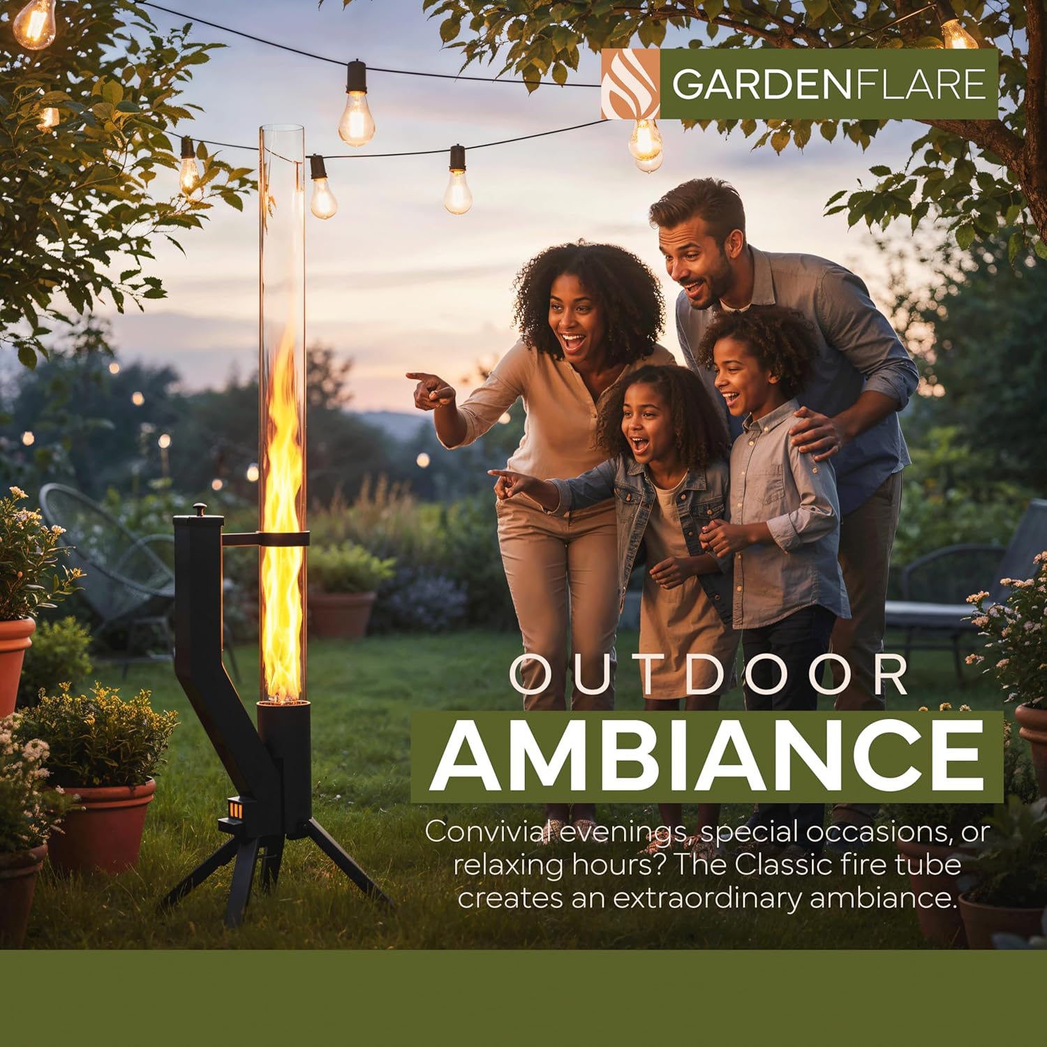 Smokeless Firepit - Outdoor Fire Pit Wood Stove Pellet Fireplace Stainless Steel Chiminea for Ambience Fire on Your Backyard, Patio, Porch & Garden (Matte Black, Classic)