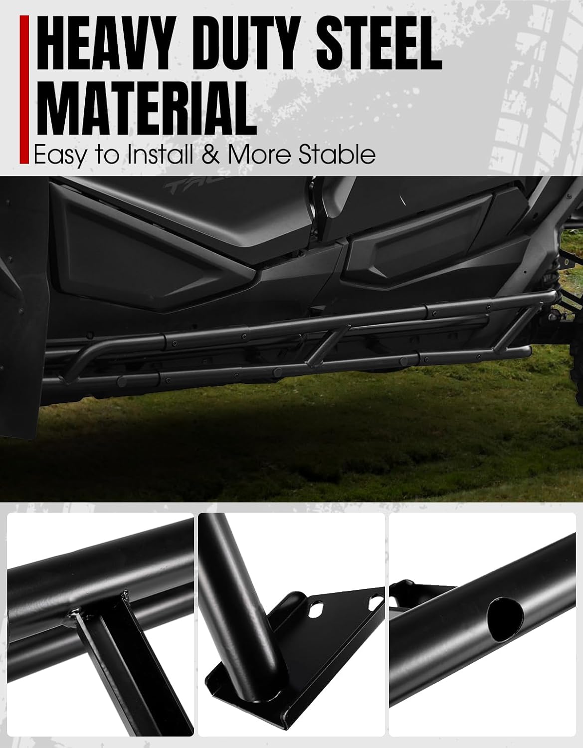 A & UTV PRO Nerf Bars Rock Sliders for 2020-2025 Honda Talon 1000 Accessories Combined Side Steps Tree Kickers Bumper Protector Brush Guard 4 Seat for Honda Talon 1000X-4 1000XS-4 1000R-4 1000RS-4