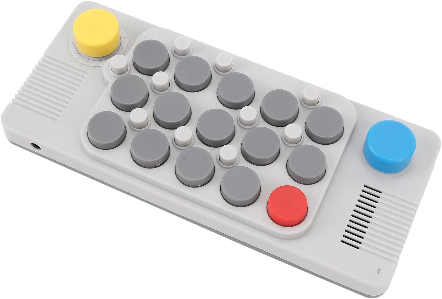 15 Key MIDI Keyboard Controller with 2 Rotary Knobs, 20 Popular Instruments Available, 3.5mm Headphone Jack Rechargeable C3-C8 Full Tuning Adjustable with Keyboard Stickers